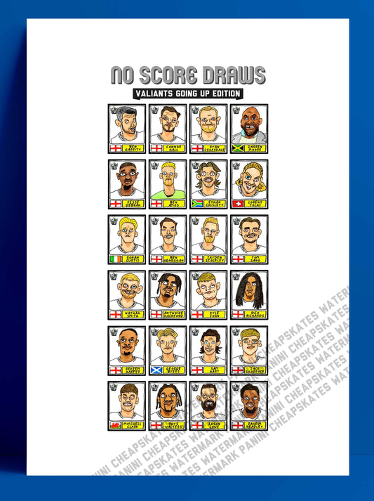 Port Vale Vol 2 - No Score Draws Valiants Going Up Edition - A3 print of 24 hand-drawn Panini-doodles Of PVFC's 24/25 Promotion Squad