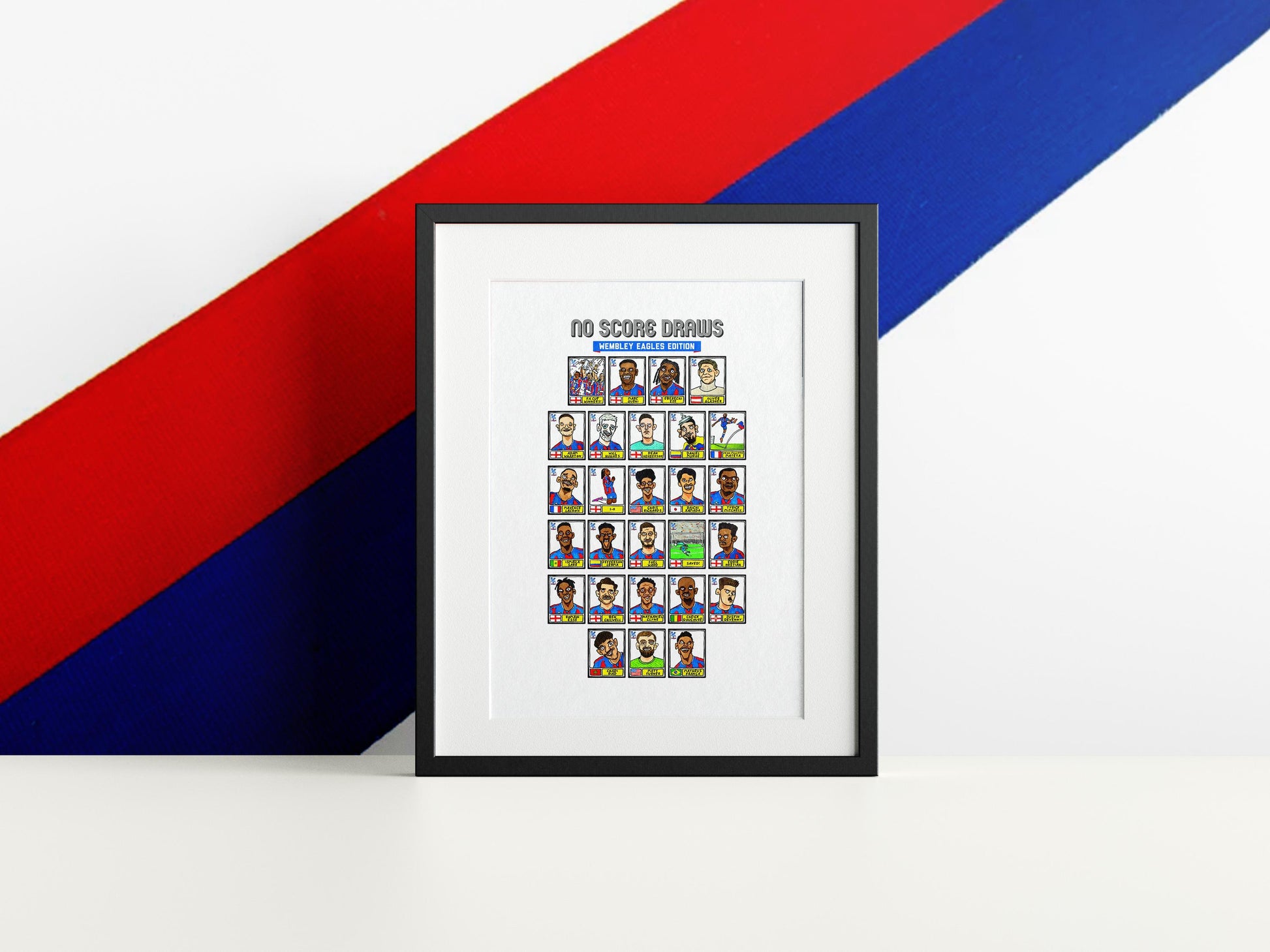 Crystal Palace Vol 2 - No Score Draws Eagles 24/25 Edition - A3 print of 24 Wonky Panini-style Doodles Of Oliver Glasner's 24/25 CPFC Squad