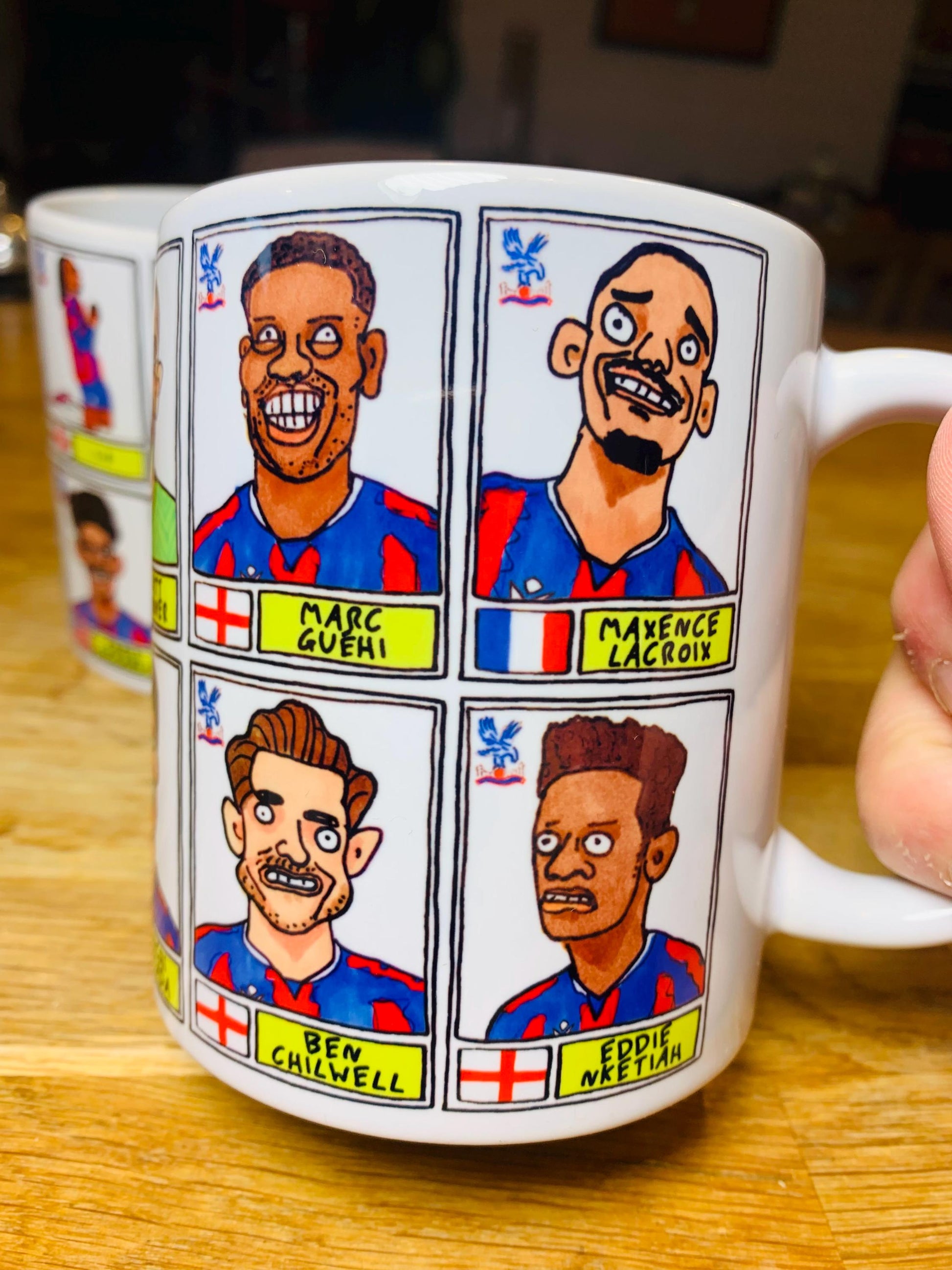 Crystal Palace Vol 2 No Score Draws Mug Set - Set of TWO DIFFERENT 11oz Mugs with Wonky Panini-doodles of Oliver Glasner's 24/25 CPFC Squad
