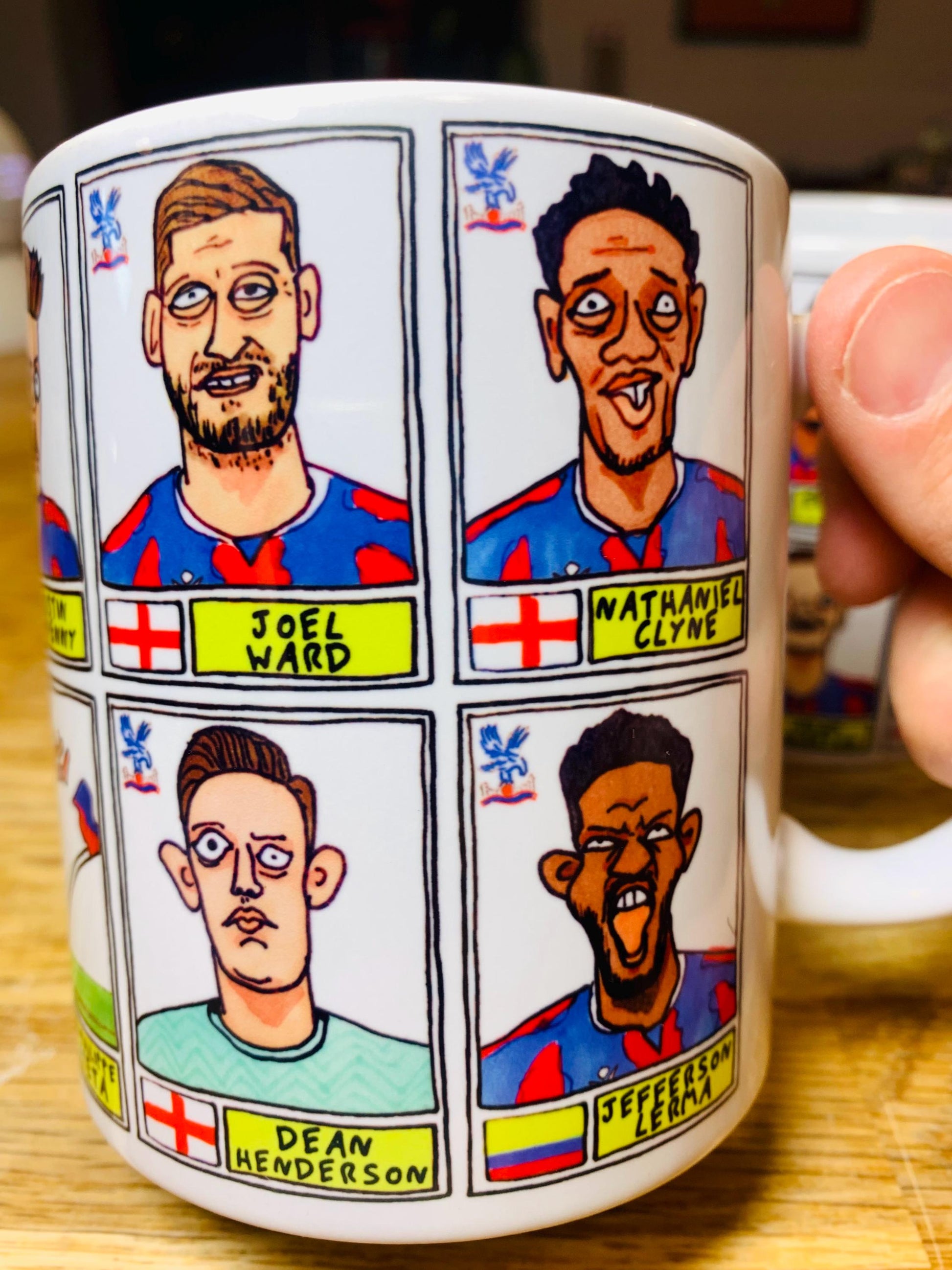 Crystal Palace Vol 2 No Score Draws Mug Set - Set of TWO DIFFERENT 11oz Mugs with Wonky Panini-doodles of Oliver Glasner's 24/25 CPFC Squad