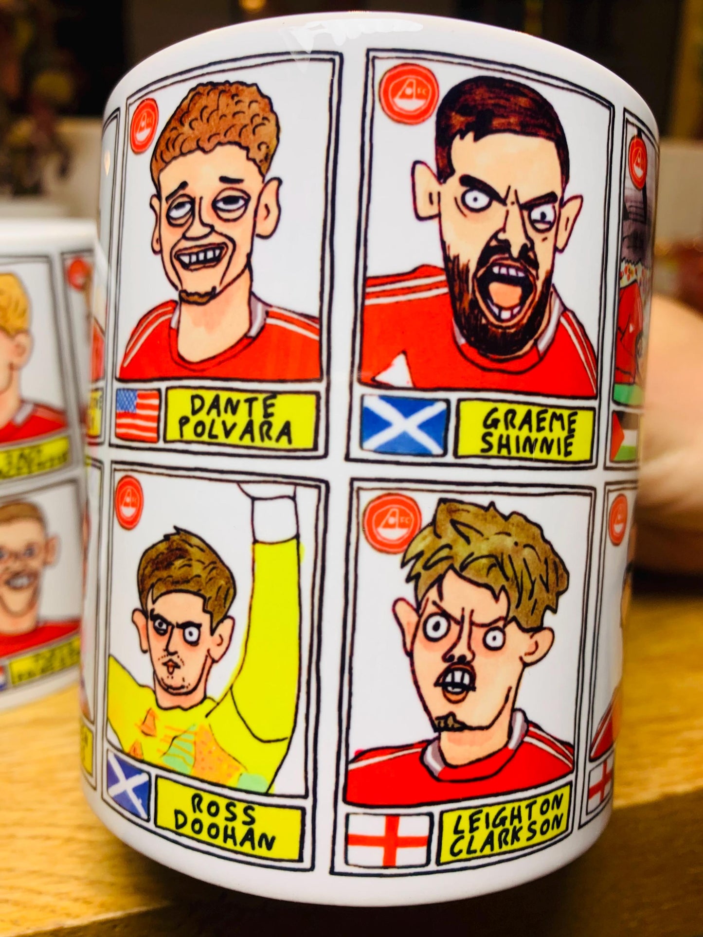 Aberdeen Vol 2 - Scottish Cup Winners 24/25 No Score Draws Mug Set - Set of TWO DIFFERENT 11oz Ceramic Mugs with Wonky Dons Panini-Doodles