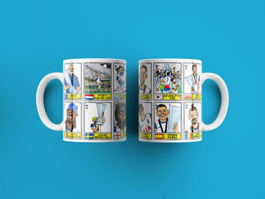 Spurs Vol 5 - Europa League Winners No Score Draws Mug Set - Set of TWO DIFFERENT 11oz Ceramic Mugs with Wonky Panini-style THFC Doodles