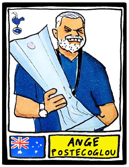 Spurs Volume 5 - No Score Draws Bilbao '25 Edition - A3 print of 31 Wonky Panini-style football doodles of Big Ange's Europa League-Winners