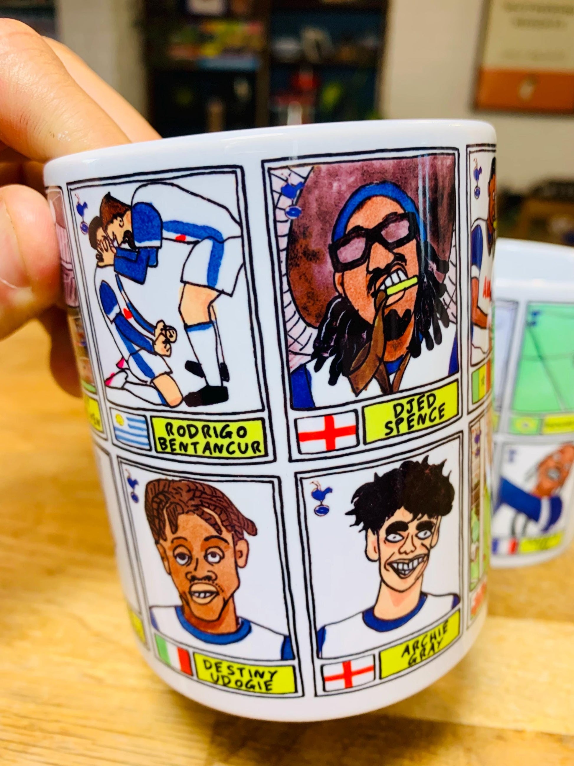 Spurs Vol 5 - Europa League Winners No Score Draws Mug Set - Set of TWO DIFFERENT 11oz Ceramic Mugs with Wonky Panini-style THFC Doodles