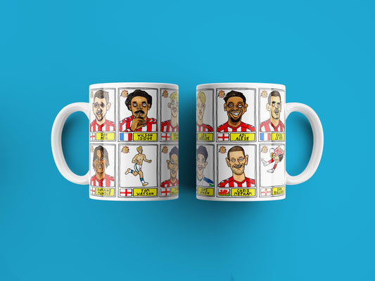 Sunderland Volume 4 - Going Up No Score Draws Mug Set - Set of TWO DIFFERENT 11oz Ceramic Mugs with Wonky Doodles Of SAFC's 24/25 Black Cats