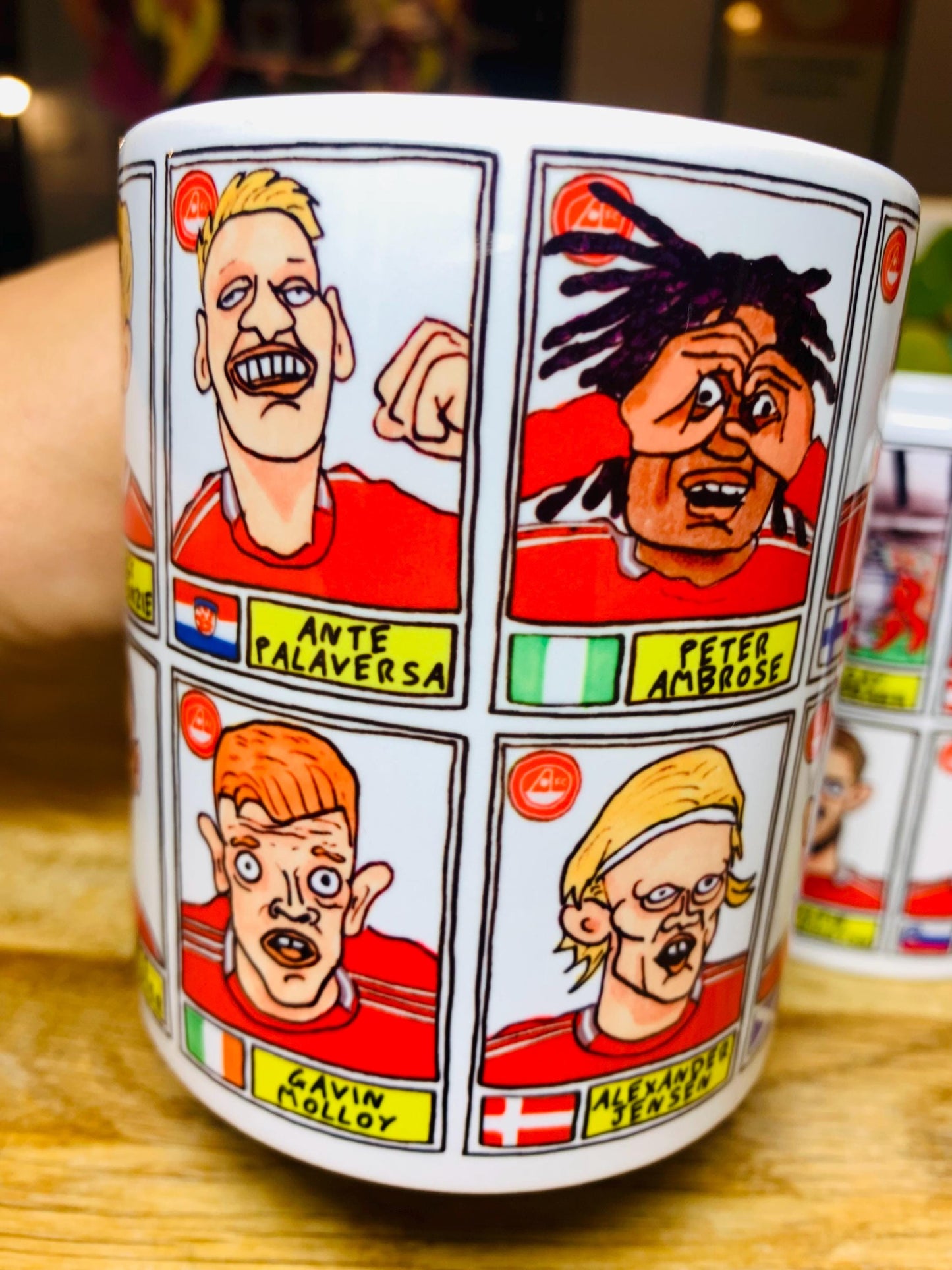 Aberdeen Vol 2 - Scottish Cup Winners 24/25 No Score Draws Mug Set - Set of TWO DIFFERENT 11oz Ceramic Mugs with Wonky Dons Panini-Doodles