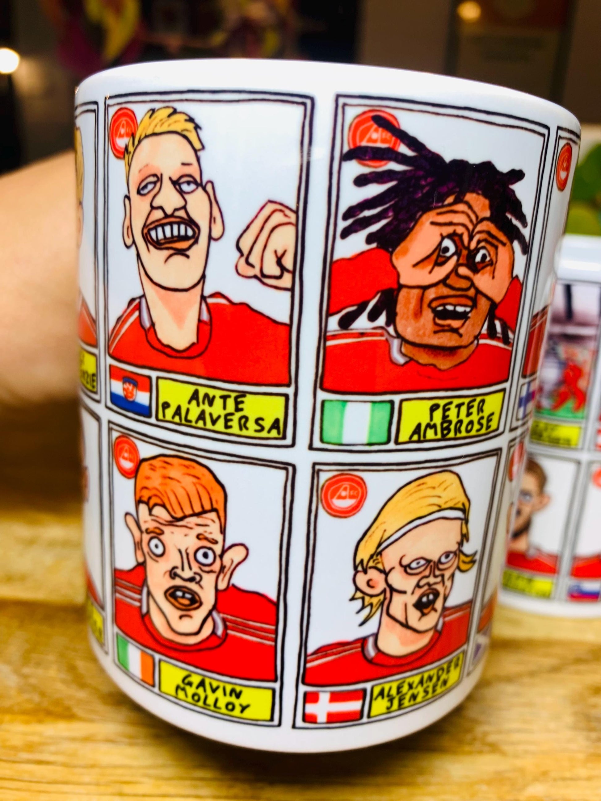 Aberdeen Vol 2 - Scottish Cup Winners 24/25 No Score Draws Mug Set - Set of TWO DIFFERENT 11oz Ceramic Mugs with Wonky Dons Panini-Doodles