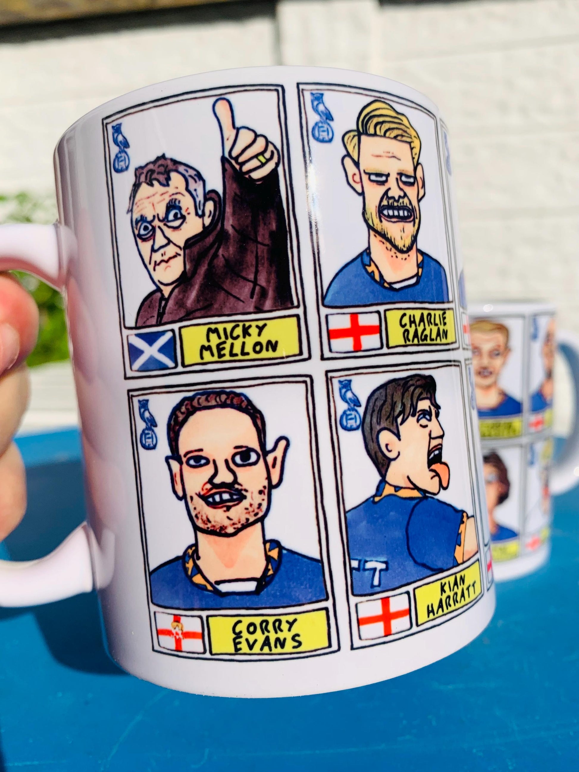Oldham Athletic Vol 2 - Mellonball No Score Draws Mug Set - Set of TWO DIFFERENT 11oz Mugs with Wonky Doodles OAFC's 24/25 Playoff Winners