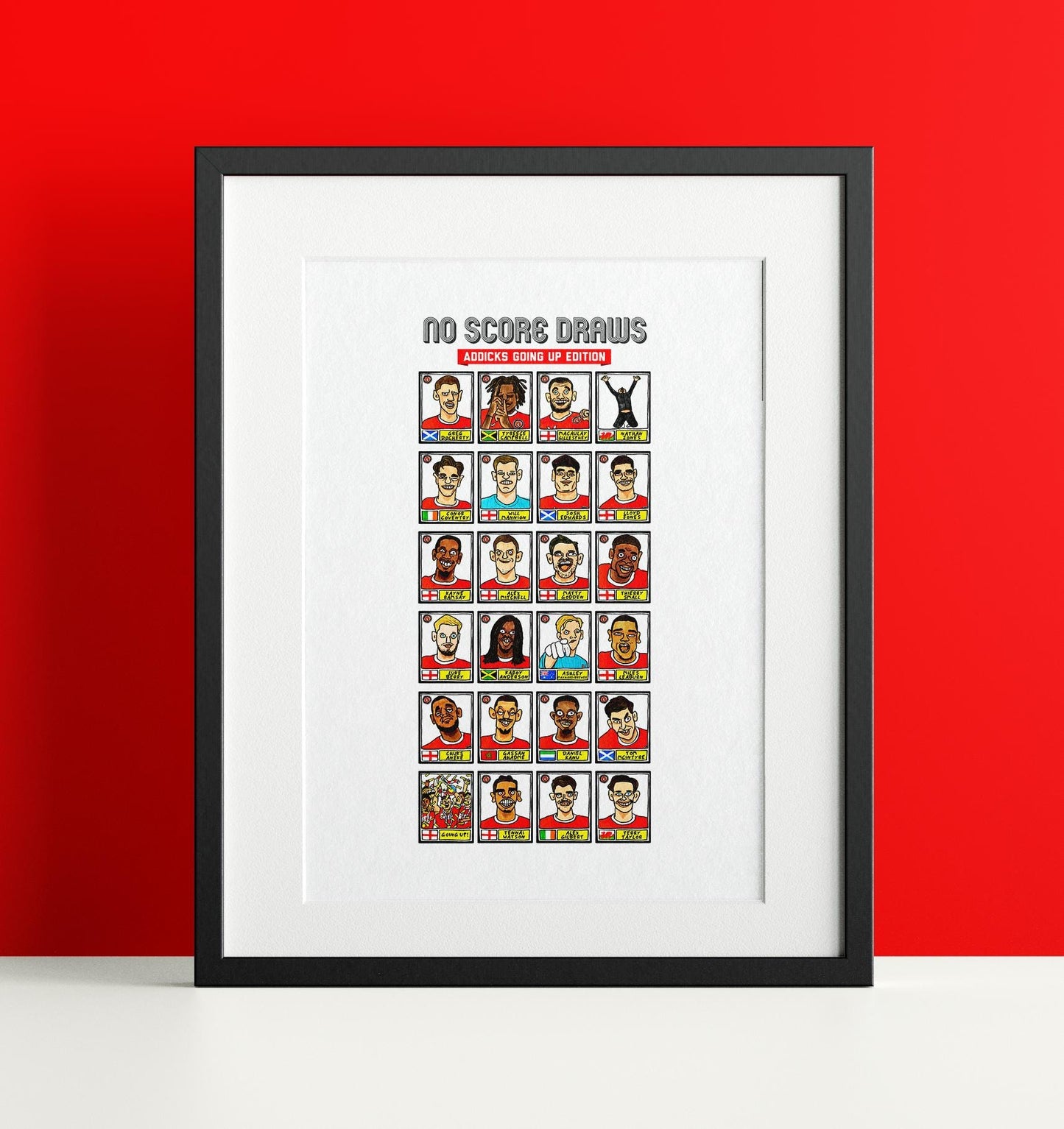 Charlton Athletic Vol 2 - No Score Draws Addicks Going Up Edition - A3 print of 24 Wonky Doodles of CAFC's 24-25 Promotion Playoff Winners