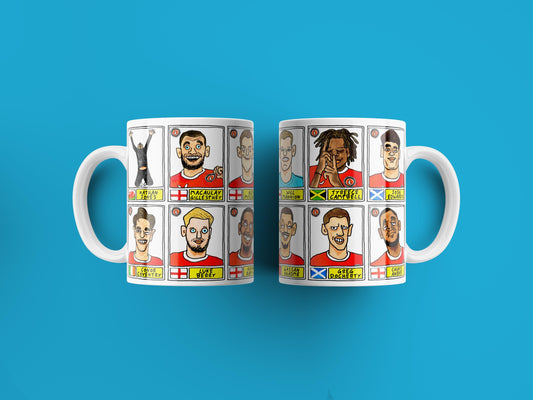 Charlton Athletic Vol 2 - Addicks Going Up No Score Draws Mug Set - Set of 2 DIFFERENT 11oz Mugs with Wonky 24/25 Playoff Winners Doodles