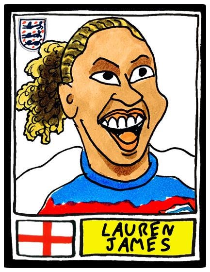 England Lionesses Vol 3 - No Score Draws Lionesses '25 Edition - A3 print of 24 wonky Panini-doodles of England Women's Euro 2025 WINNERS