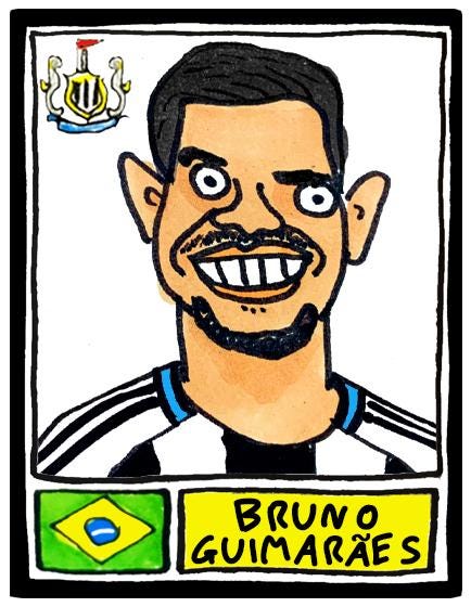 Newcastle United 25/26 - No Score Draws Toon Edition - A3 Print Of 26 Wonky No Score Draws Panini-style Doodles Of NUFC's 25/26 Magpies