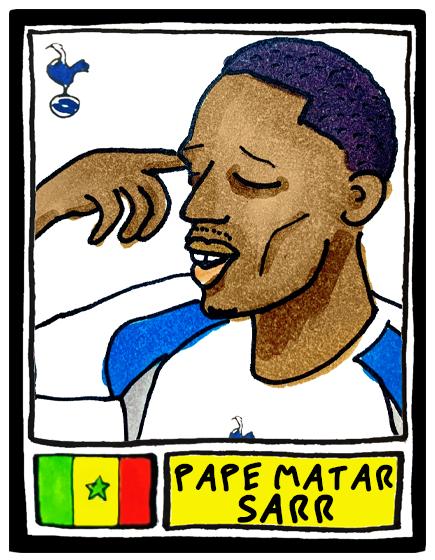 Spurs 25/26 - No Score Draws COYS 25/26 Edition - A3 print of 28 Wonky Panini-style Football Doodles of Tottenham Hotspur's 25/26 Squad