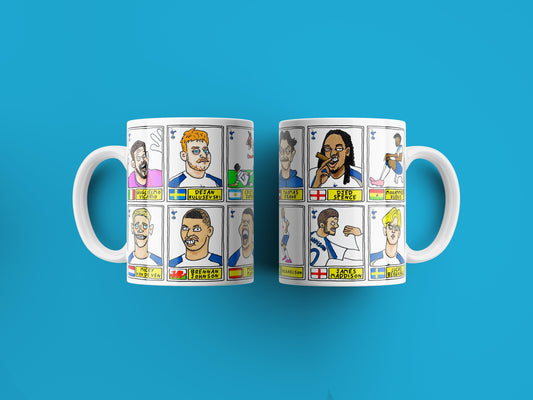 Spurs Volume 6 - COYS 25/26 No Score Draws Mug Set - Set of 2 DIFFERENT 11oz Ceramic Mugs with Wonky Panini-style THFC Doodles