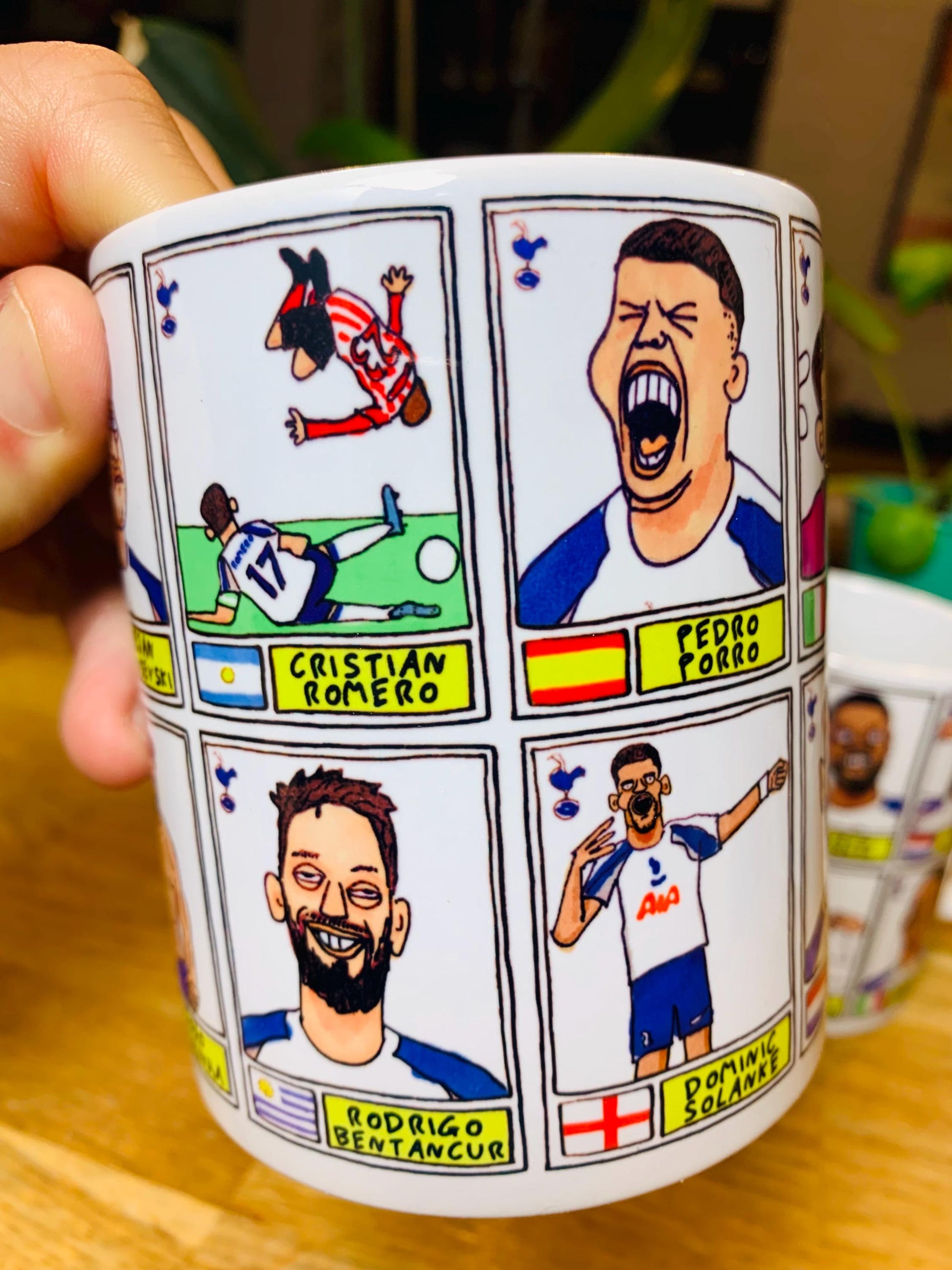 Spurs Volume 6 - COYS 25/26 No Score Draws Mug Set - Set of 2 DIFFERENT 11oz Ceramic Mugs with Wonky Panini-style THFC Doodles