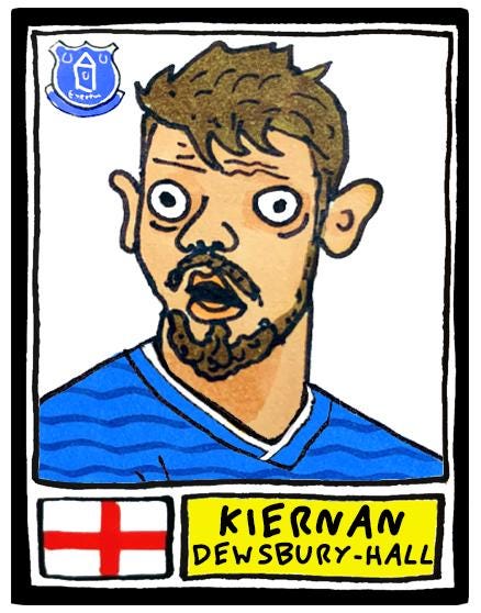 Everton 25/26 - No Score Draws Toffees 25/26 Edition - A3 print of 24 Wonky Panini-Style No Score Draws Doodles Of David Moyes's EFC Squad