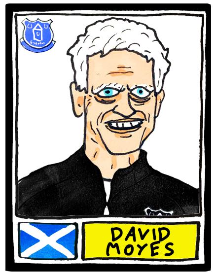 Everton Vol 2 - No Score Draws Toffees 24/25 Edition - A3 print of 26 Wonky Panini-Style No Score Draws Doodles Of David Moyes's EFC Squad