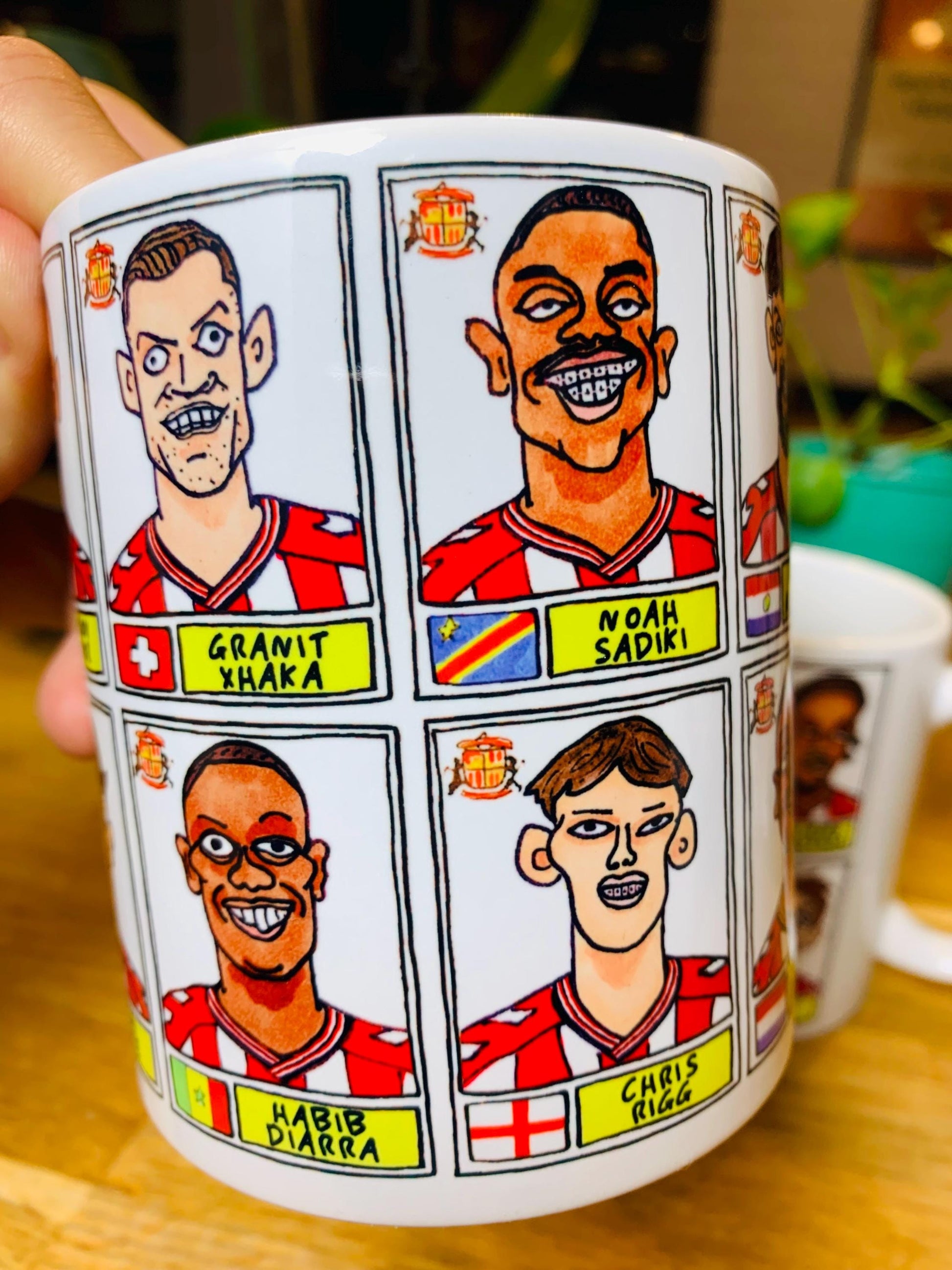 Sunderland Volume 5 - 25/26 Black Cats No Score Draws Mug Set - Set of TWO DIFFERENT 11oz Ceramic Mugs with Wonky Doodles Of SAFC 25/26 Side
