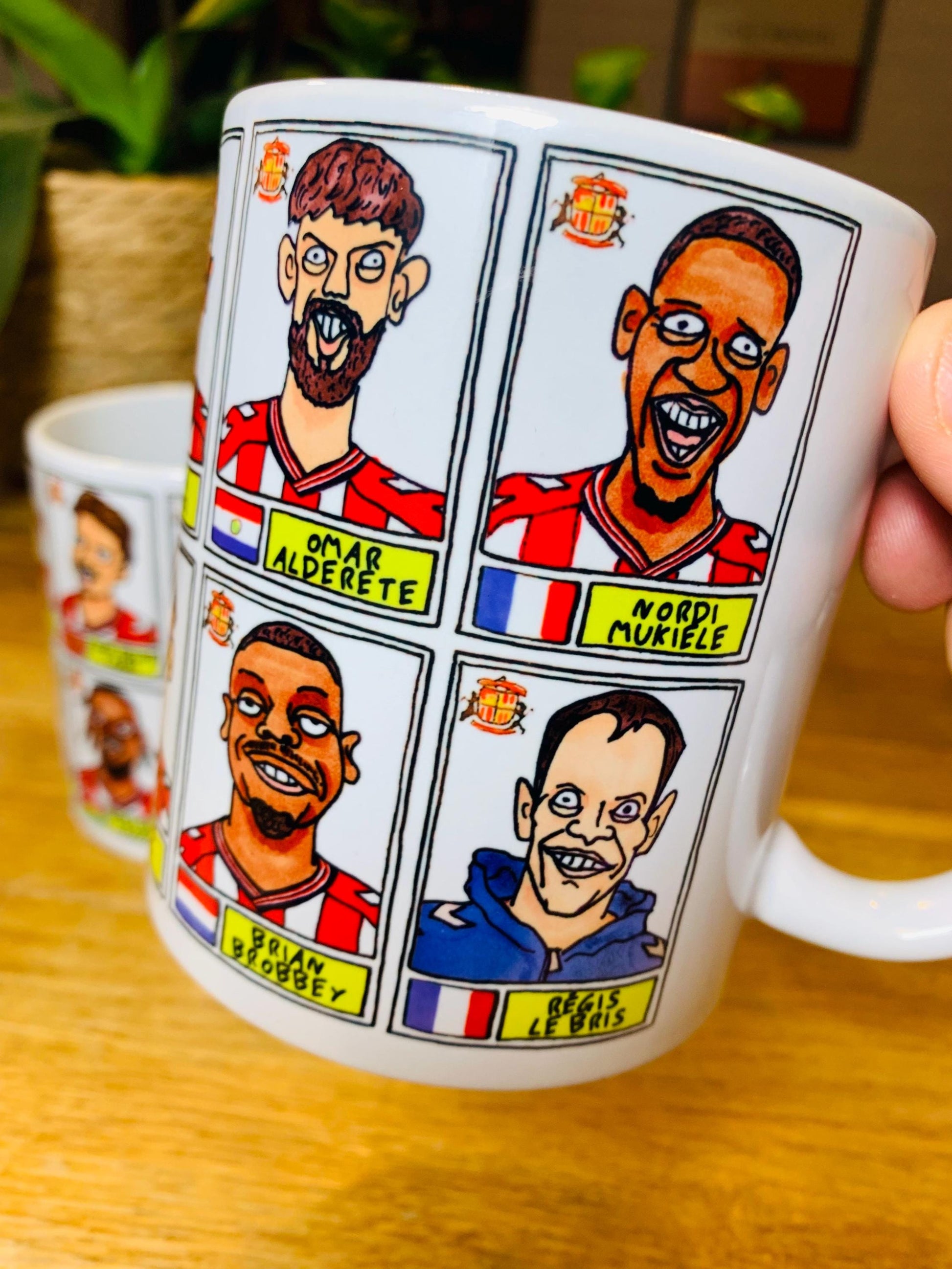 Sunderland Volume 5 - 25/26 Black Cats No Score Draws Mug Set - Set of TWO DIFFERENT 11oz Ceramic Mugs with Wonky Doodles Of SAFC 25/26 Side