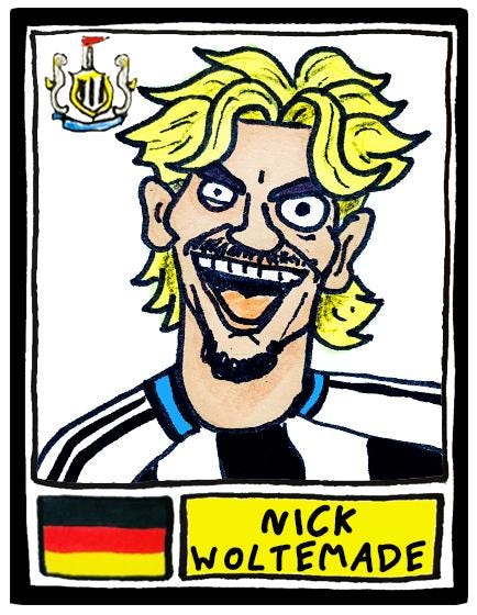 Newcastle United 25/26 - No Score Draws Toon Edition - A3 Print Of 26 Wonky No Score Draws Panini-style Doodles Of NUFC's 25/26 Magpies