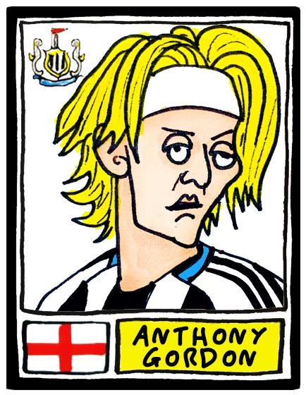 Newcastle United 25/26 - No Score Draws Toon Edition - A3 Print Of 26 Wonky No Score Draws Panini-style Doodles Of NUFC's 25/26 Magpies