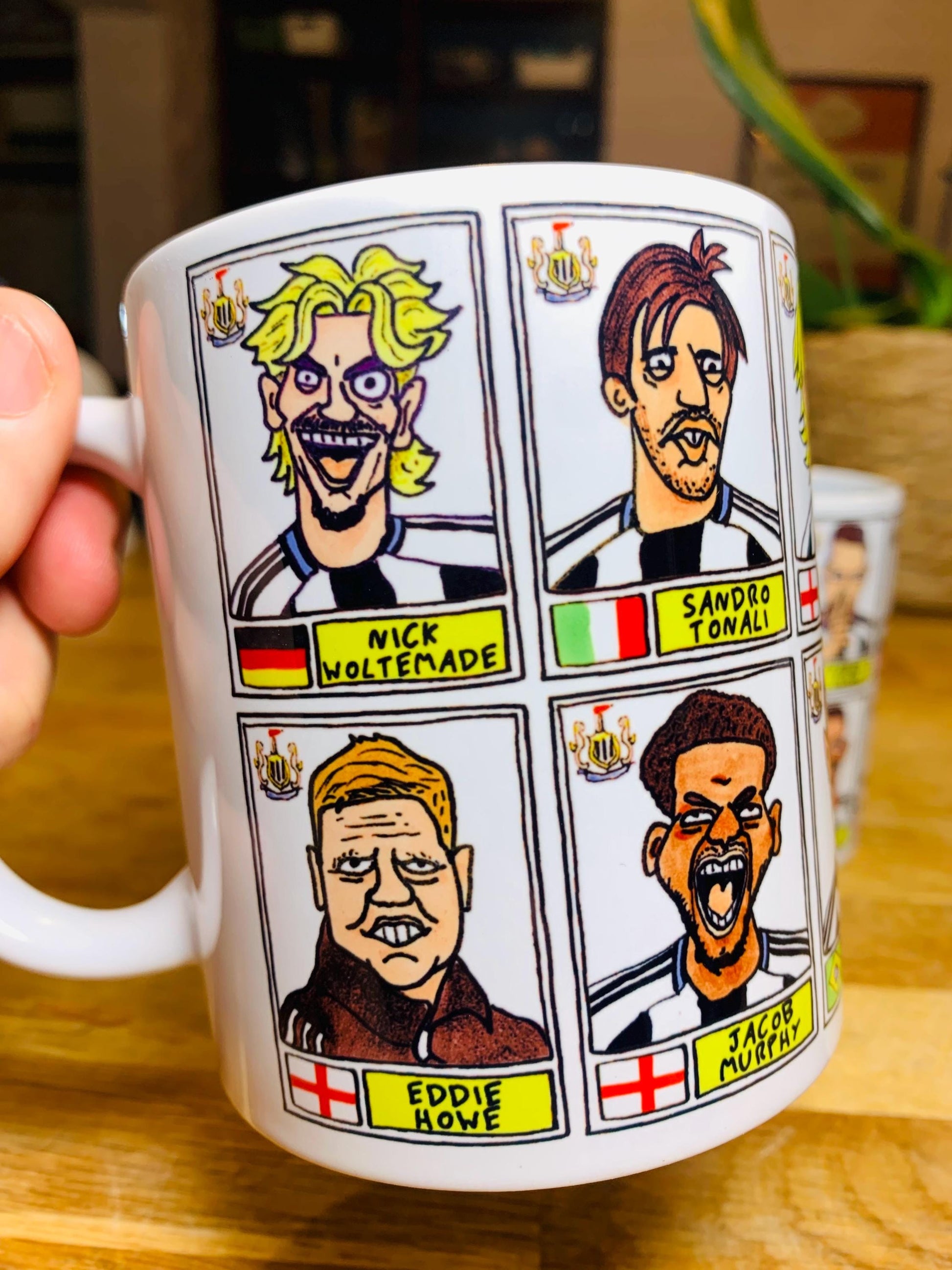 Newcastle United 25/26 - No Score Draws Mug Set - Set of TWO DIFFERENT 11oz Ceramic Mugs with 24 Wonky Panini-Doodles of NUFC 25/26 Magpies