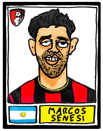 Bournemouth Volume 2 - No Score Draws Cherries 24-25 Edition - A3 print of 24 Wonky Panini-style football doodles of Iraola's AFCB Side