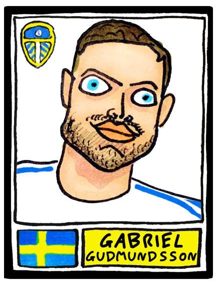 Leeds Utd 25/26 - No Score Draws Farkeball 25/26 Edition - A3 print of 26 Wonky Hand-Drawn Panini-doodles Of Daniel Farke's LUFC PL Squad