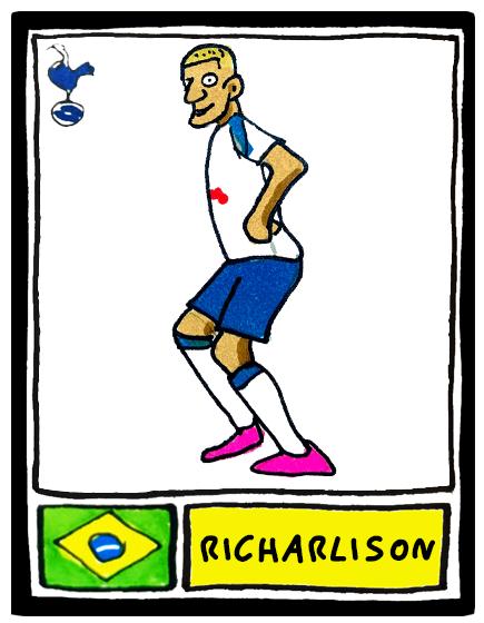 Spurs 25/26 - No Score Draws COYS 25/26 Edition - A3 print of 28 Wonky Panini-style Football Doodles of Tottenham Hotspur's 25/26 Squad