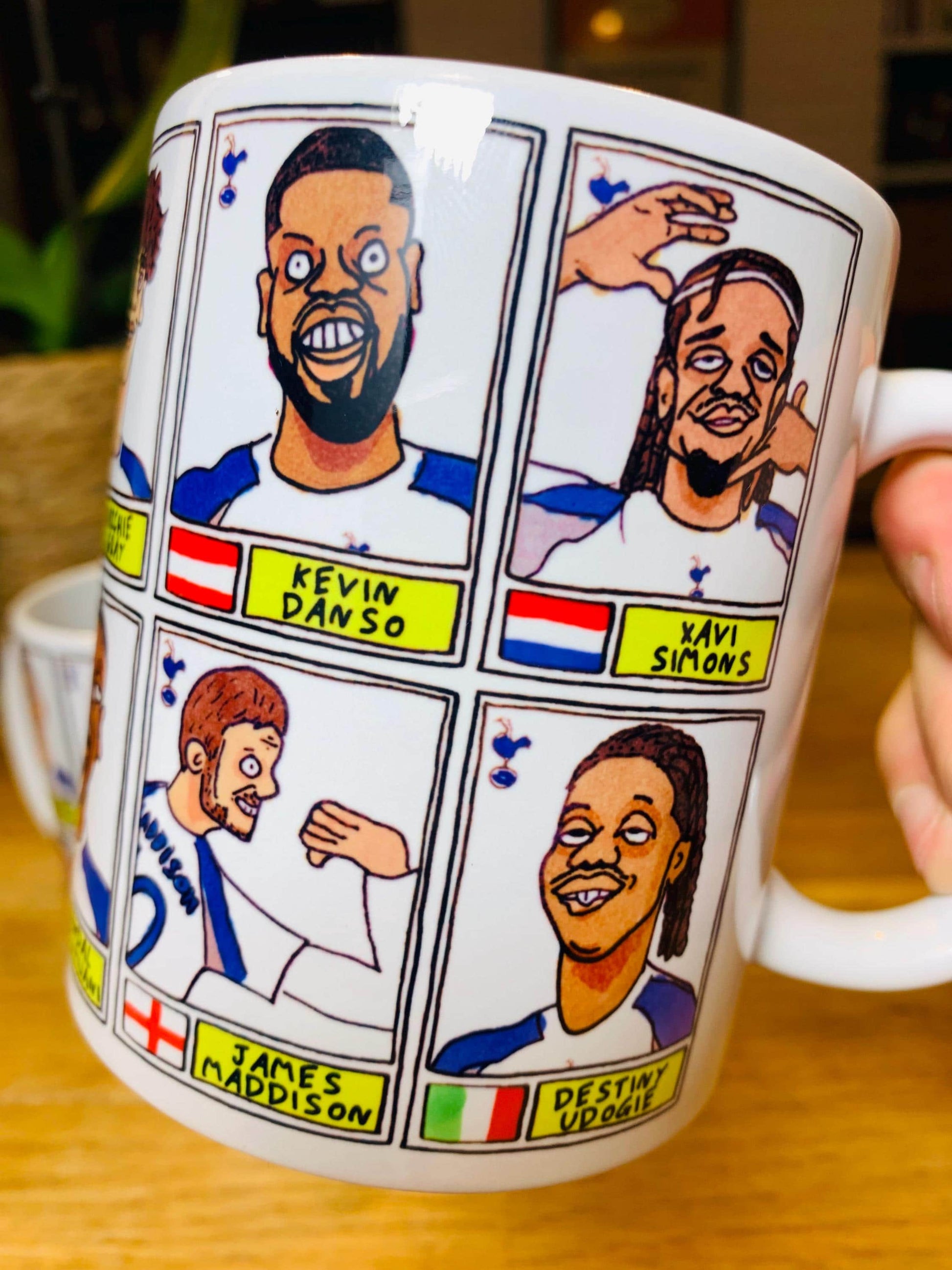 Spurs Volume 6 - COYS 25/26 No Score Draws Mug Set - Set of 2 DIFFERENT 11oz Ceramic Mugs with Wonky Panini-style THFC Doodles