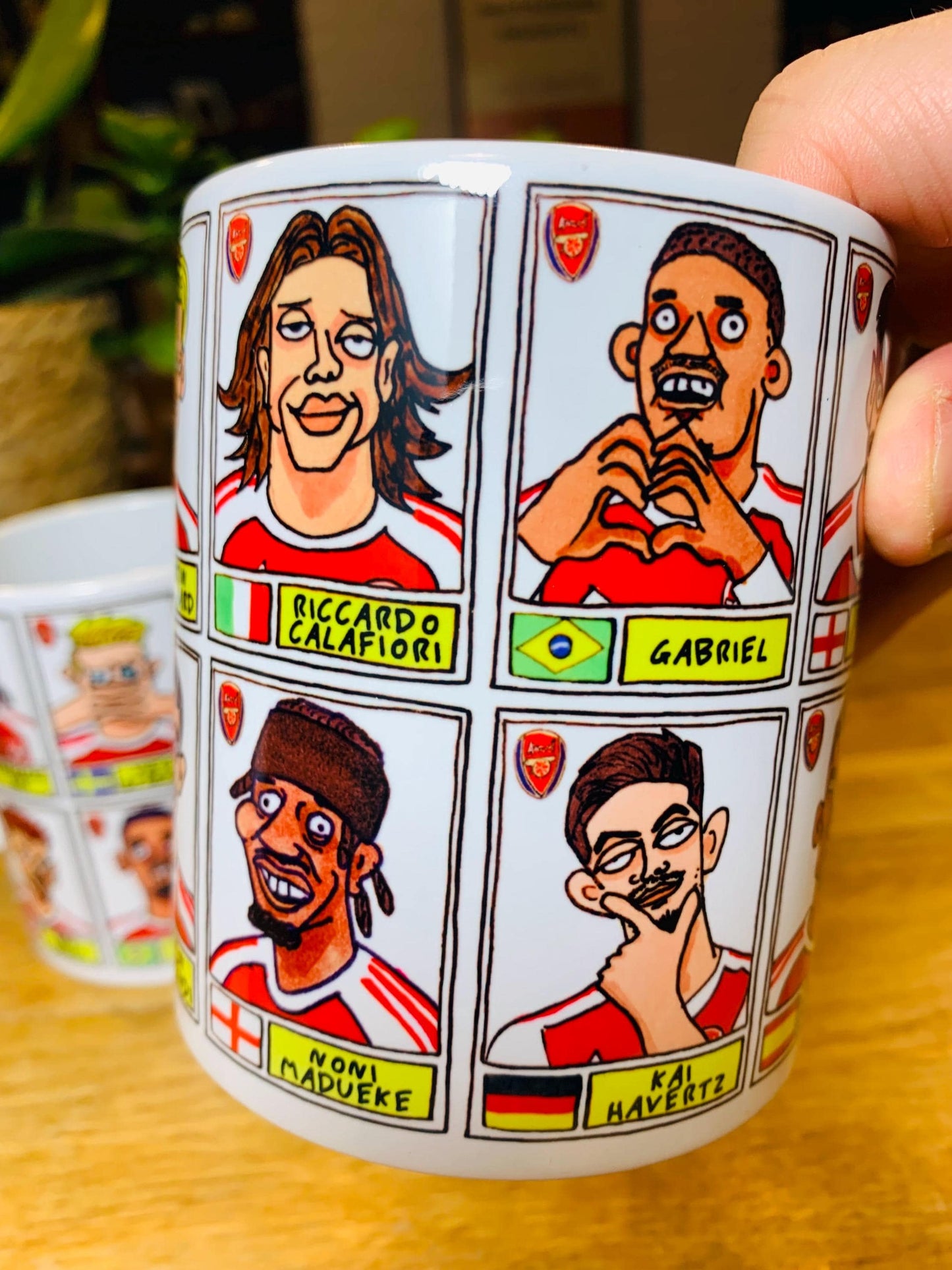 Arsenal Vol 5 Gunners 25/26 No Score Draws Mug Set - Set of TWO DIFFERENT 11oz Mugs with Wonky Panini-doodles of AFC's 25/26 Squad