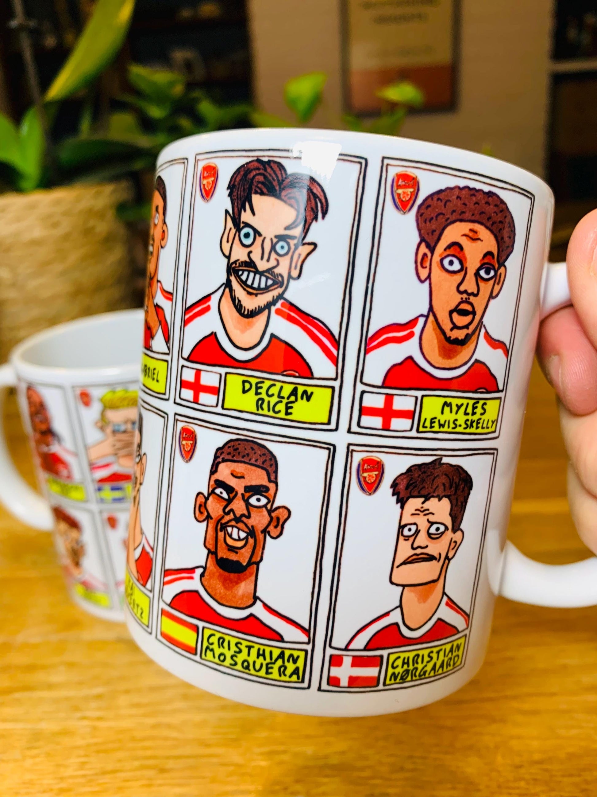 Arsenal Vol 5 Gunners 25/26 No Score Draws Mug Set - Set of TWO DIFFERENT 11oz Mugs with Wonky Panini-doodles of AFC's 25/26 Squad