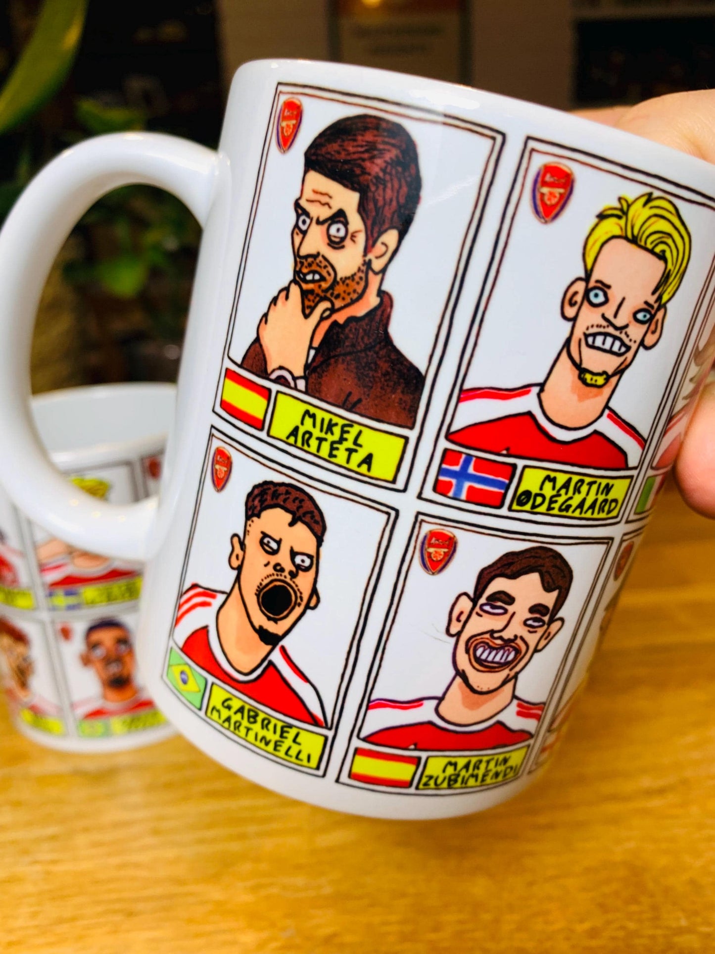 Arsenal Vol 5 Gunners 25/26 No Score Draws Mug Set - Set of TWO DIFFERENT 11oz Mugs with Wonky Panini-doodles of AFC's 25/26 Squad