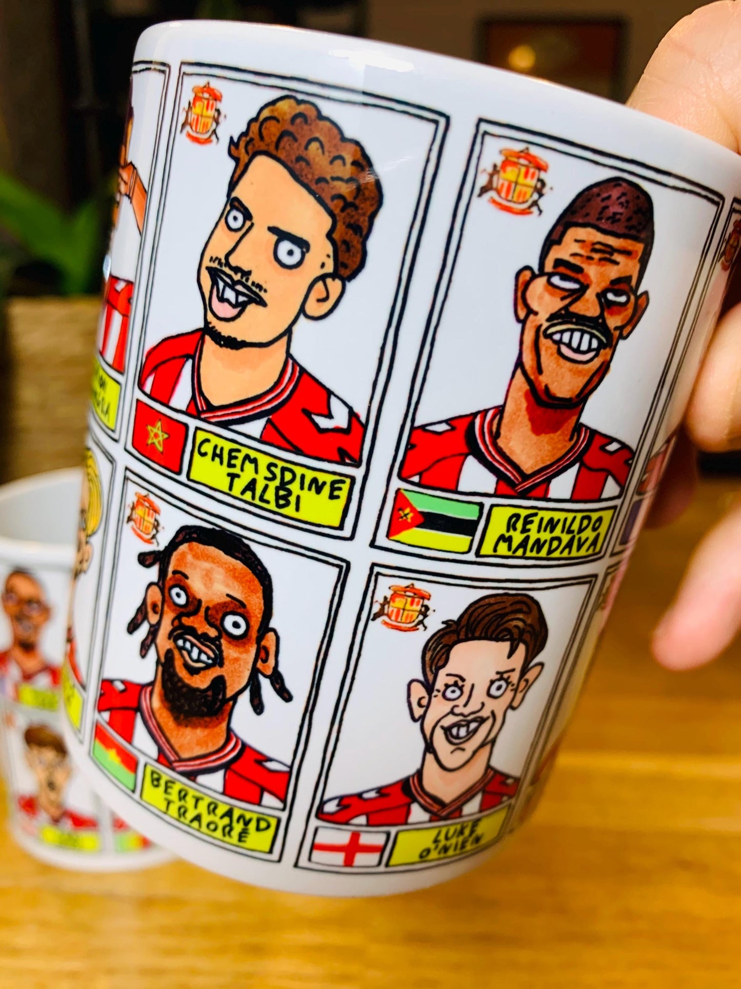 Sunderland Volume 5 - 25/26 Black Cats No Score Draws Mug Set - Set of TWO DIFFERENT 11oz Ceramic Mugs with Wonky Doodles Of SAFC 25/26 Side