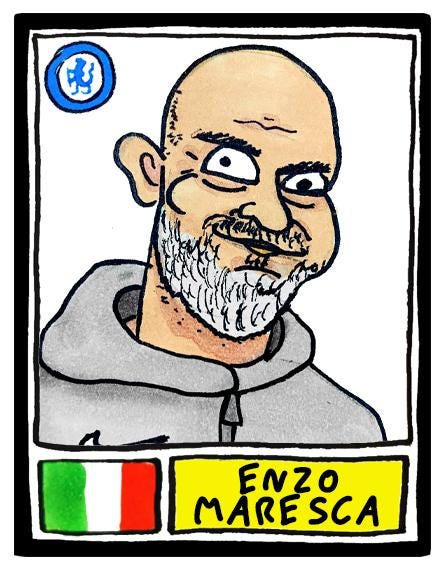 Chelsea 25/26 - No Score Draws Stamford Bridge 25/26 Edition - A3 Print Of 28 Wonky No Score Draws Panini-style Doodles Of Maresca's CFC