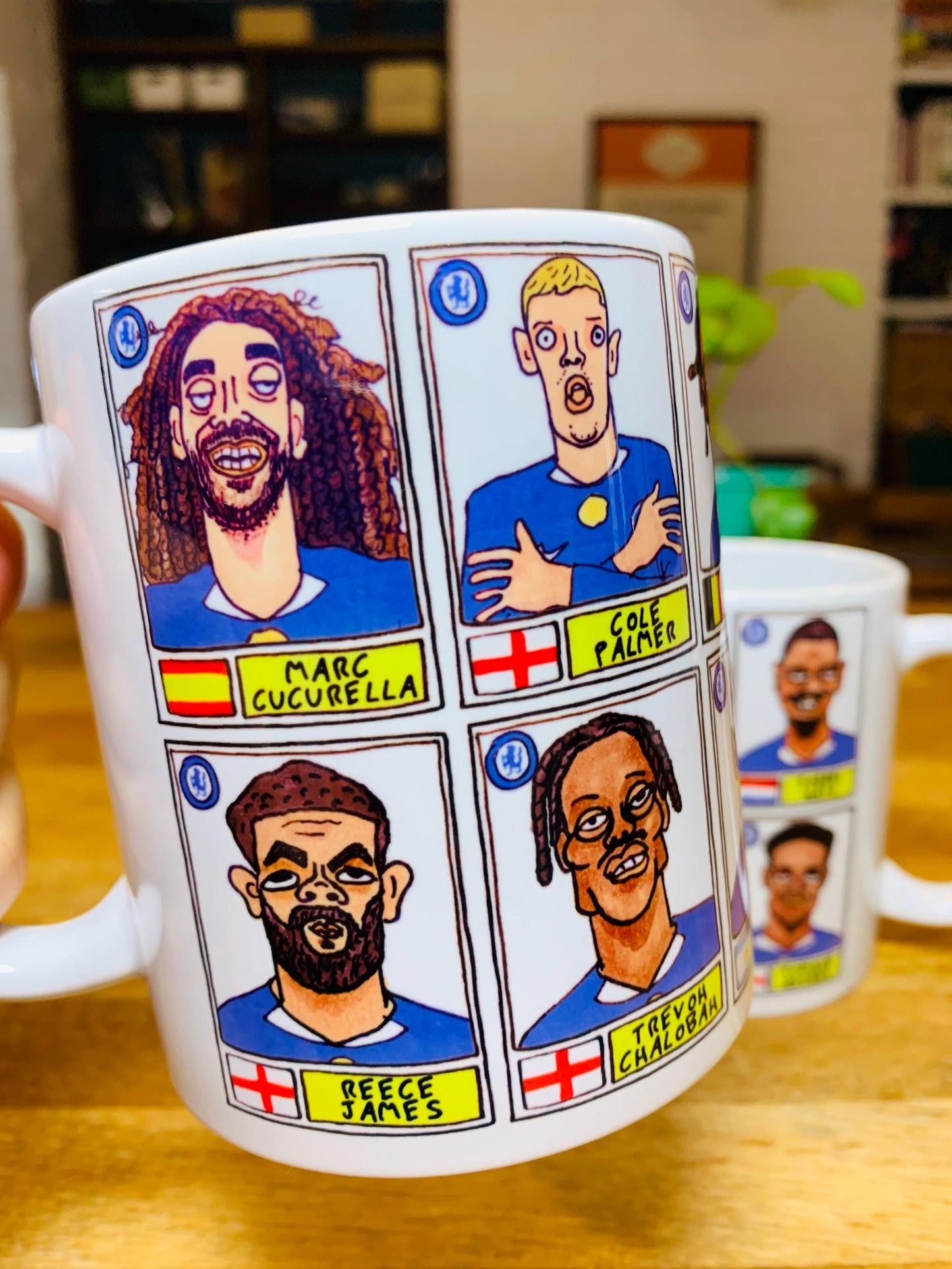 Chelsea 25/26 - No Score Draws Mug Set - Set of TWO DIFFERENT 11oz Mugs with Wonky Panini-doodles of Maresca's CFC Squad
