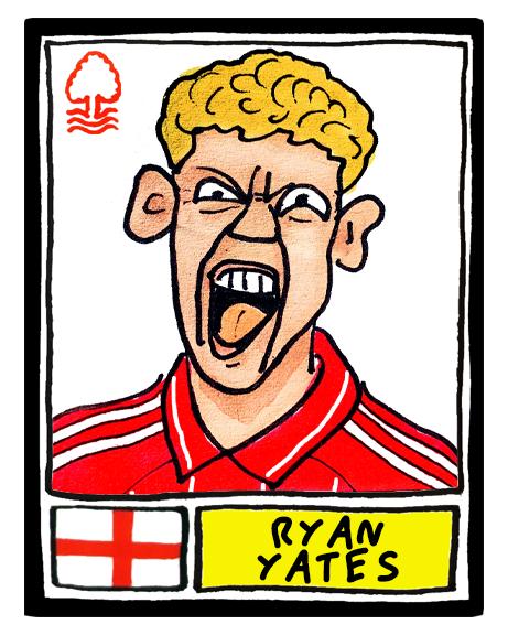 Nottingham Forest Vol 6 - No Score Draw City Ground 25/26 Edition - A3 print of 27 Wonky Hand-Drawn Panini-doodles of NFFC's 25/26 Squad