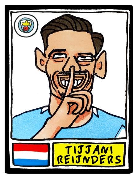 Man City 25/26 - No Score Draws Pep 25/26 Edition - A3 Print Of 24 Wonky No Score Draws Panini-style Doodles Of Guardiola's Manchester City