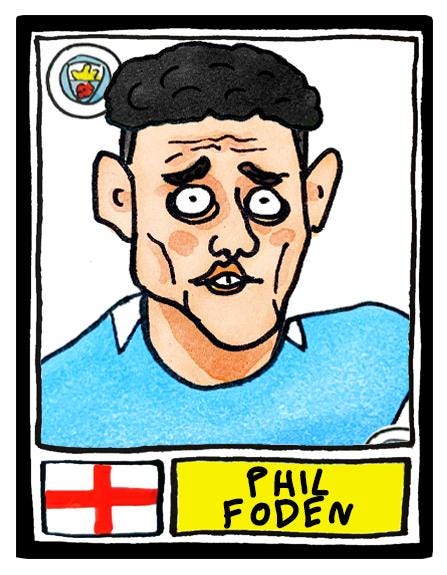Man City 25/26 - No Score Draws Pep 25/26 Edition - A3 Print Of 24 Wonky No Score Draws Panini-style Doodles Of Guardiola's Manchester City