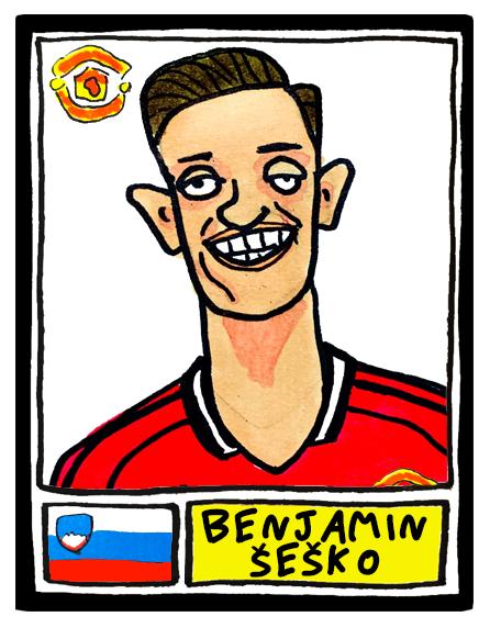 Man Utd 25/26 - No Score Draws Red Devils 25/26 Edition - A3 Print Of 24 Wonky No Score Draws Panini-Doodles Of Amorim's Manchester United