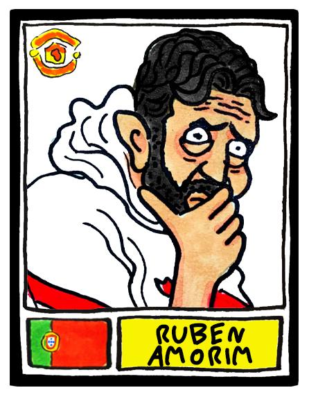 Man Utd 25/26 - No Score Draws Red Devils 25/26 Edition - A3 Print Of 24 Wonky No Score Draws Panini-Doodles Of Amorim's Manchester United