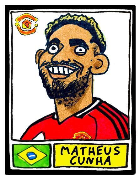 Man Utd 25/26 - No Score Draws Red Devils 25/26 Edition - A3 Print Of 24 Wonky No Score Draws Panini-Doodles Of Amorim's Manchester United