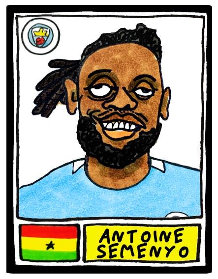 Man City 25/26 - No Score Draws Pep 25/26 Edition - A3 Print Of 24 Wonky No Score Draws Panini-style Doodles Of Guardiola's Manchester City