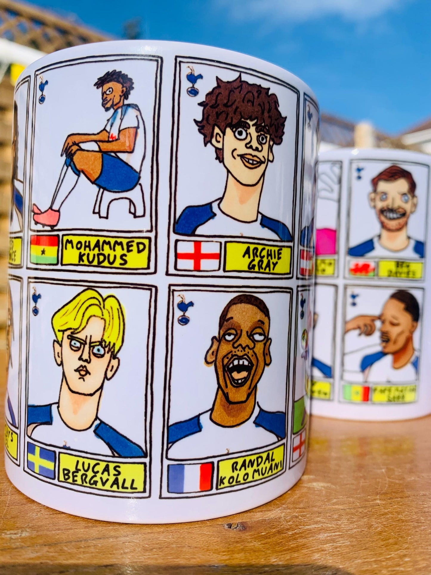 Spurs Volume 6 - COYS 25/26 No Score Draws Mug Set - Set of 2 DIFFERENT 11oz Ceramic Mugs with Wonky Panini-style THFC Doodles