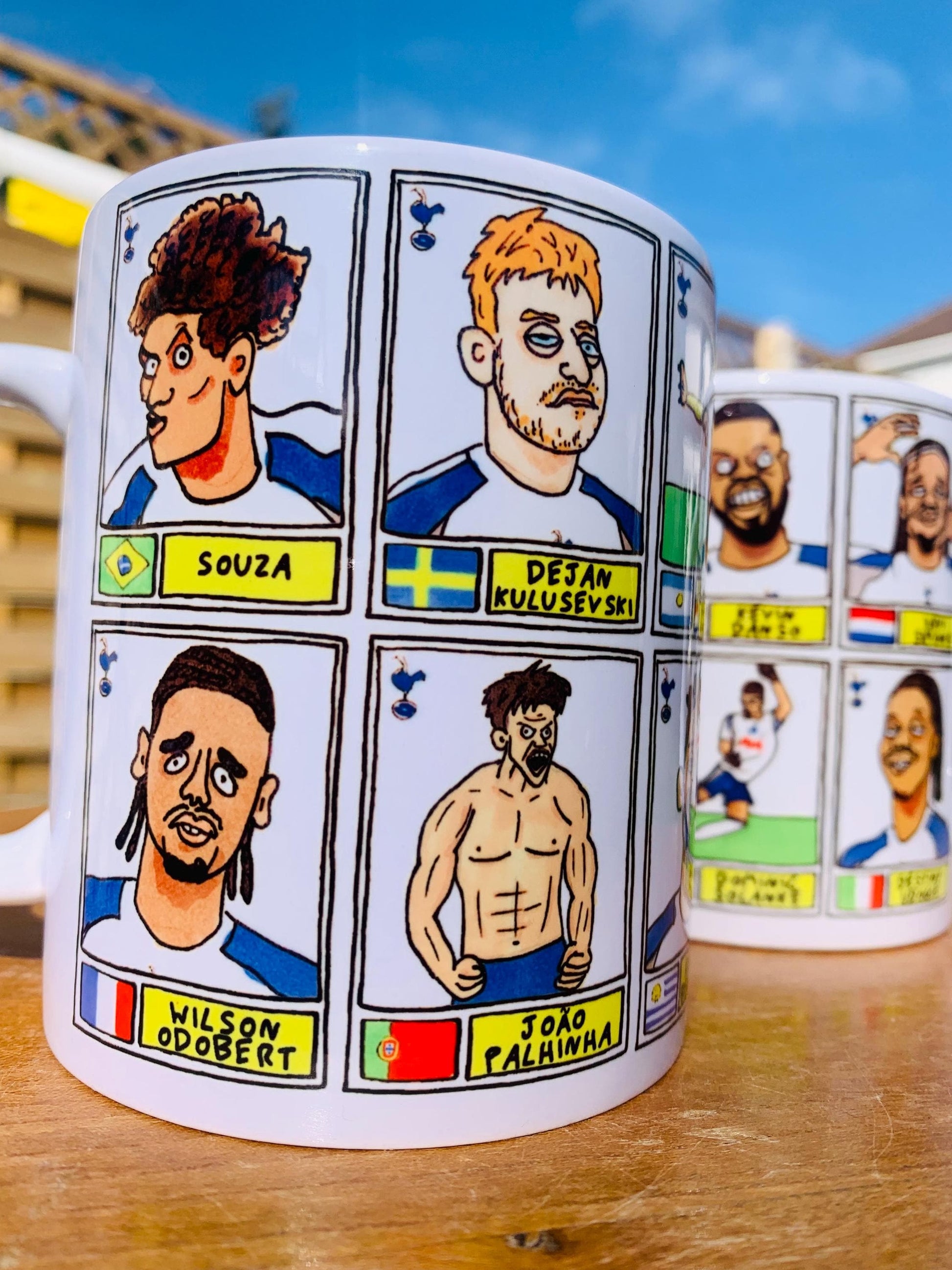 Spurs Volume 6 - COYS 25/26 No Score Draws Mug Set - Set of 2 DIFFERENT 11oz Ceramic Mugs with Wonky Panini-style THFC Doodles