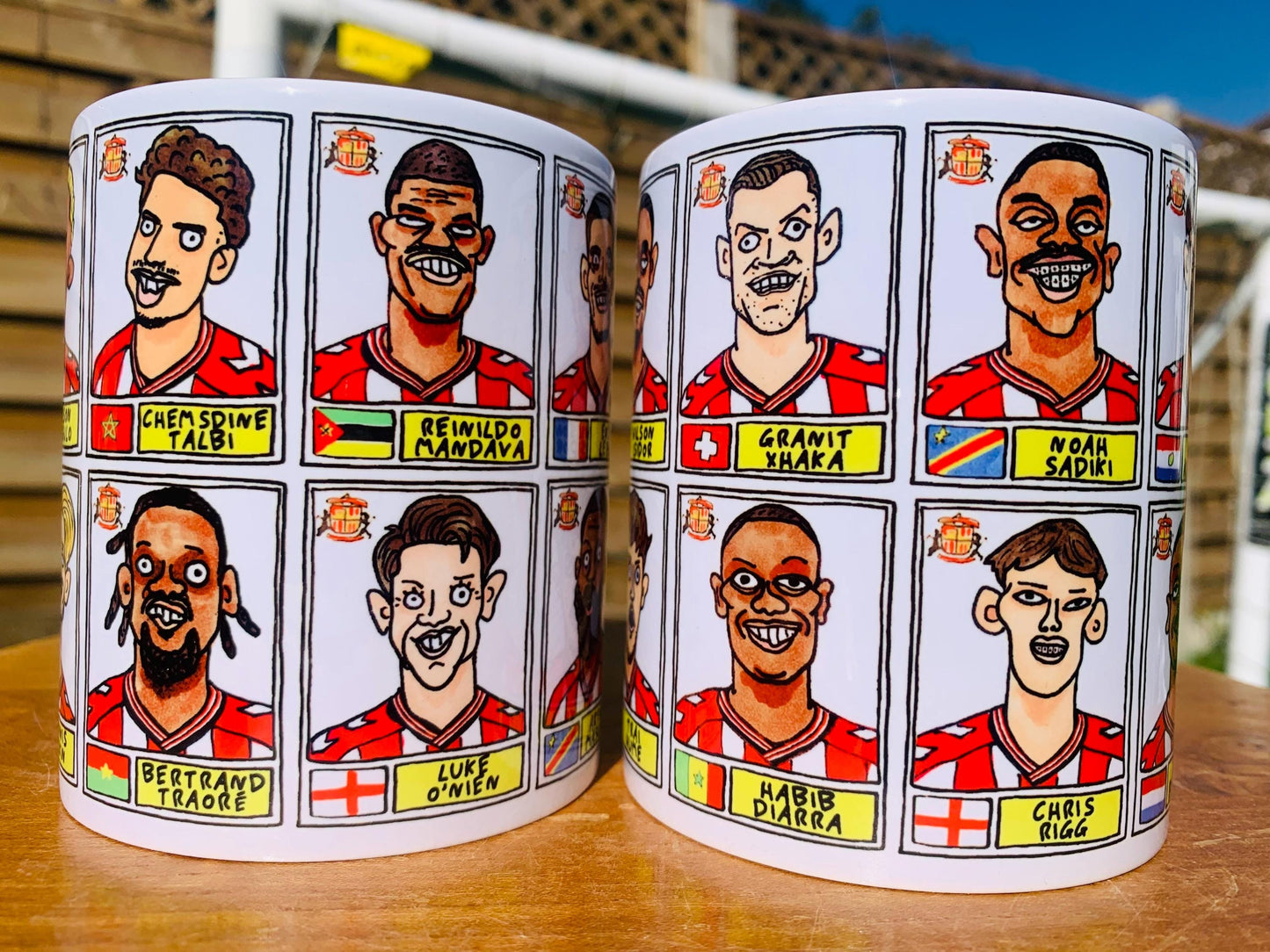 Sunderland Volume 5 - 25/26 Black Cats No Score Draws Mug Set - Set of TWO DIFFERENT 11oz Ceramic Mugs with Wonky Doodles Of SAFC 25/26 Side