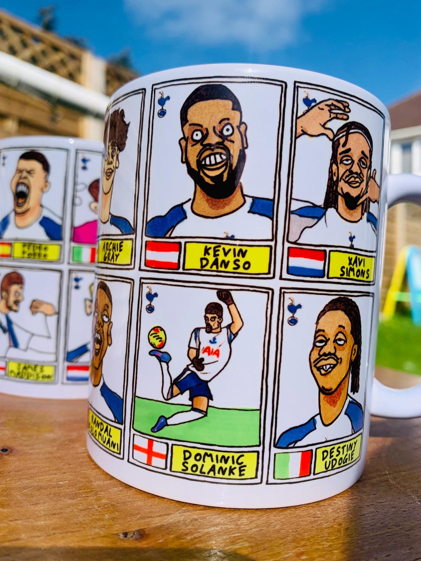 Spurs Volume 6 - COYS 25/26 No Score Draws Mug Set - Set of 2 DIFFERENT 11oz Ceramic Mugs with Wonky Panini-style THFC Doodles