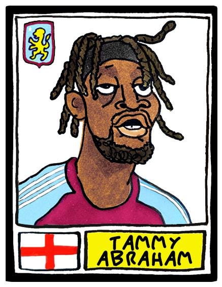 Aston Villa 25/26 - No Score Draws Emery 25/26Edition - A3 print of 24 Wonky Panini-style football doodles of Unai Emery's 25/26 AVFC Side