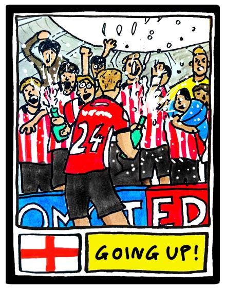Lincoln City Vol 2 - No Score Draws Imps Going Up Edition - A3 print of 24 Wonky Panini-Style No Score Draws Doodles Of LCFC's 25/26 Side