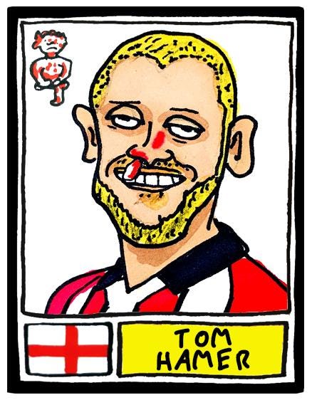 Lincoln City Vol 2 - No Score Draws Imps Going Up Edition - A3 print of 24 Wonky Panini-Style No Score Draws Doodles Of LCFC's 25/26 Side